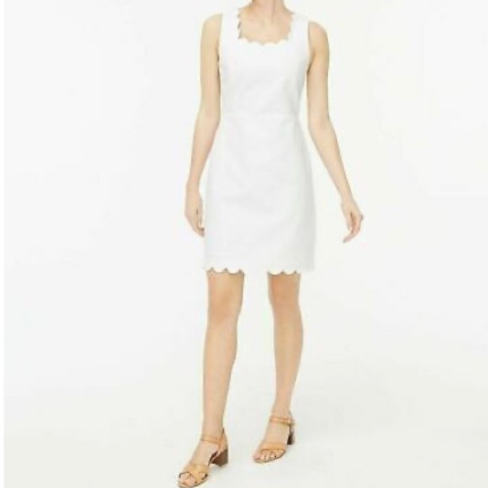 J. Crew Factory Scalloped Square Neck Dress NWT